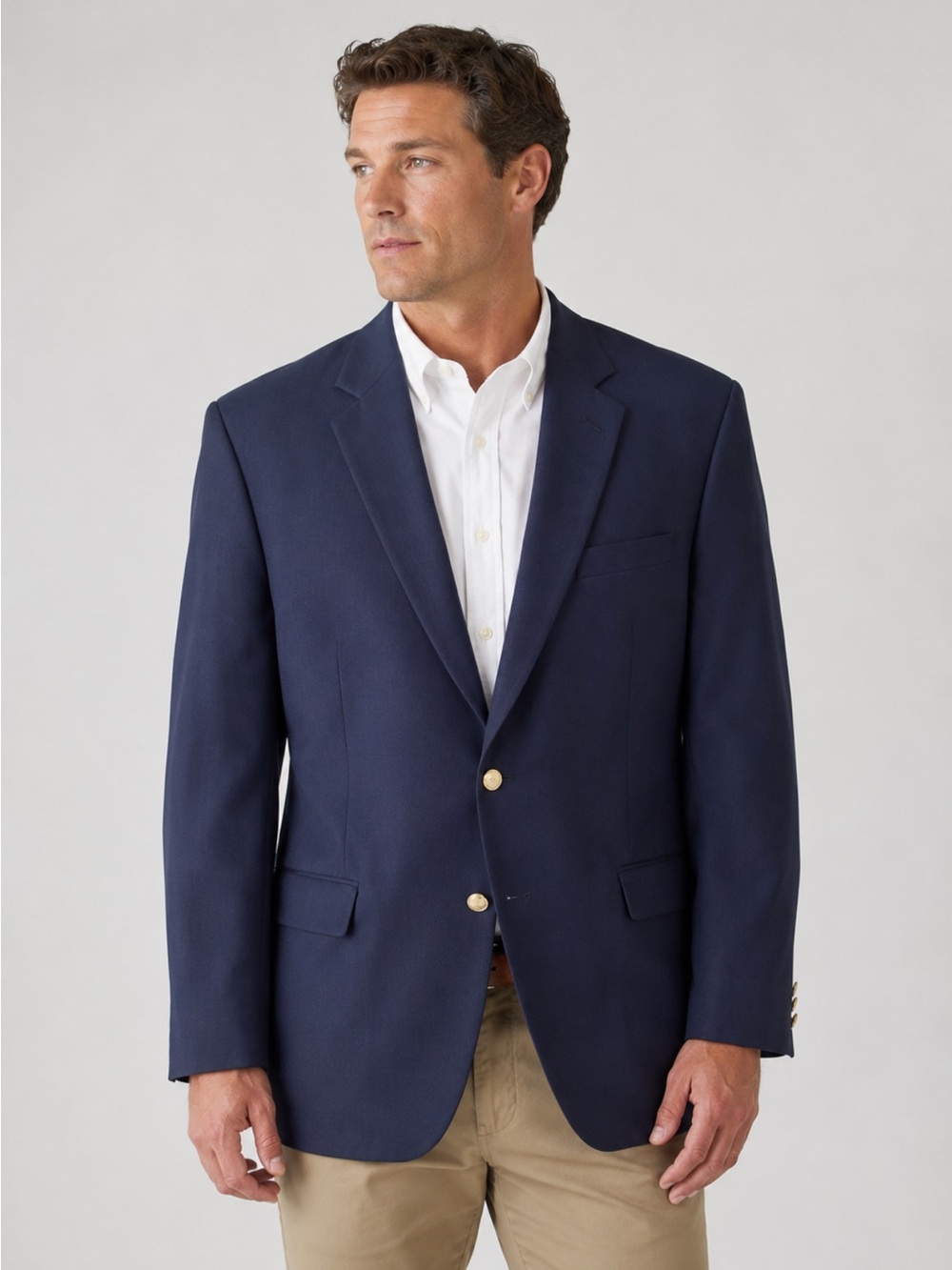 Vintage Burberrys’ Wool Single-Breasted Navy Blazer Sport Coat Gold Button